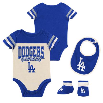LOS ANGELES DODGERS NEWBORN 3-PIECE CREEPER SET