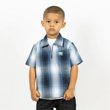 FB County Kids Short Sleeve Checker Zip Shirt