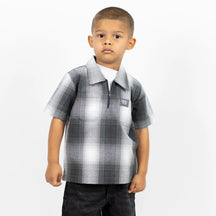 FB County Kids Short Sleeve Checker Zip Shirt