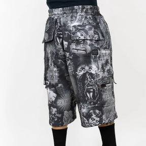 FB County Laser Print Fleece Cargo Shorts FB County