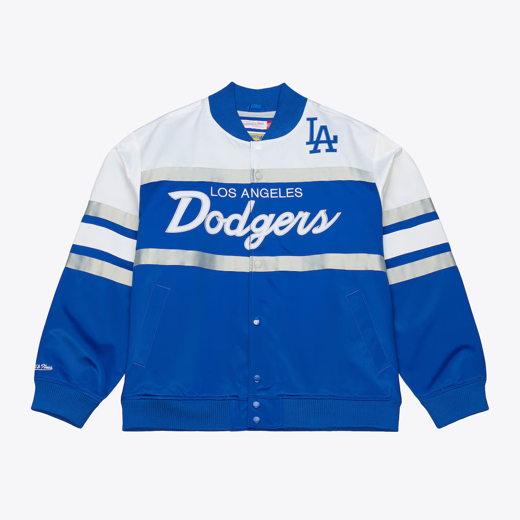 Mitchell & Ness Women's Los Angeles Dodgers Royal Head Coach Lightweight Satin Full-Snap Jacket