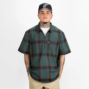 FB County Short Sleeve Checker Zip Shirt