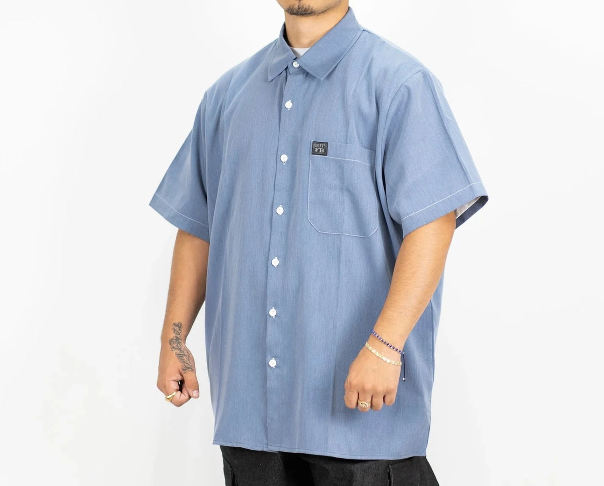 FB County Short Sleeve Chambray Shirt Blue