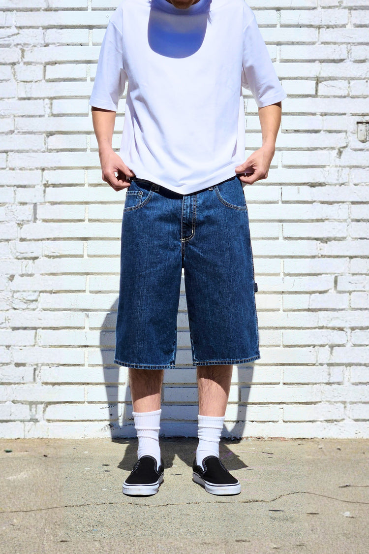 Neo Blue Baggy Carpenter Shorts