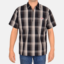 Ben Davis Short Sleeve Plaid 1/2 Zip Shirt