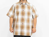FB County Short Sleeve Checker Flannel Shirt Tan / White