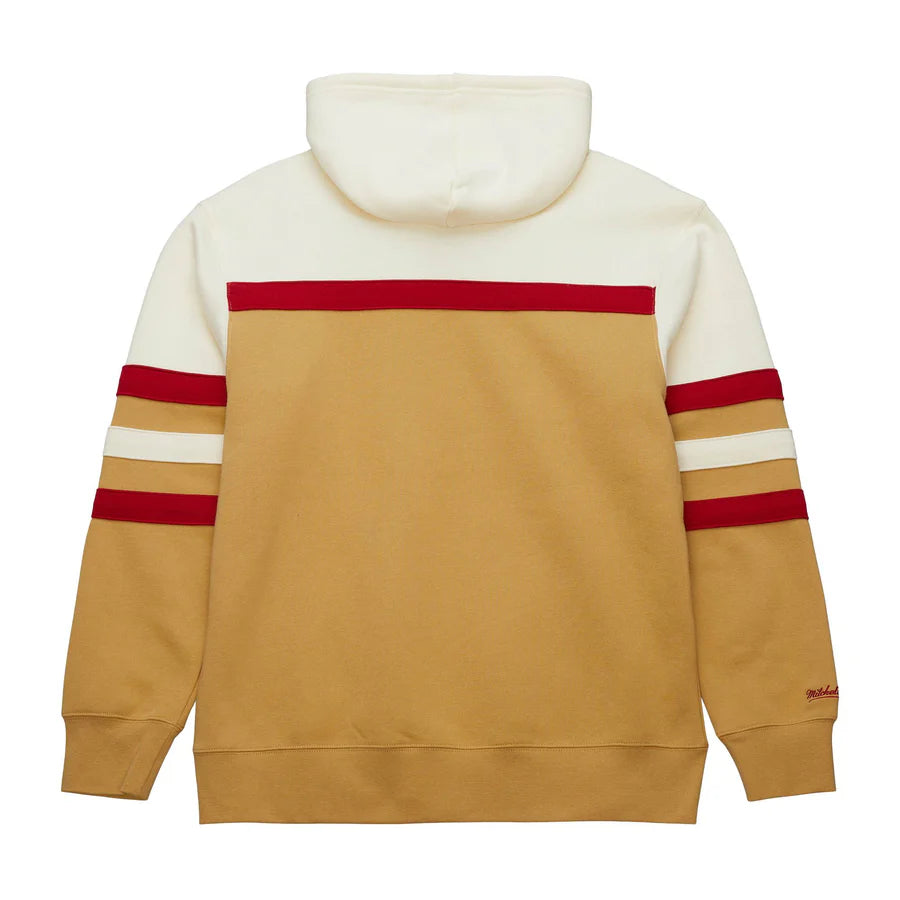 Men's khaki/ Cream San Fransico 49ers Head Coach Fleece Pullover Hoodie