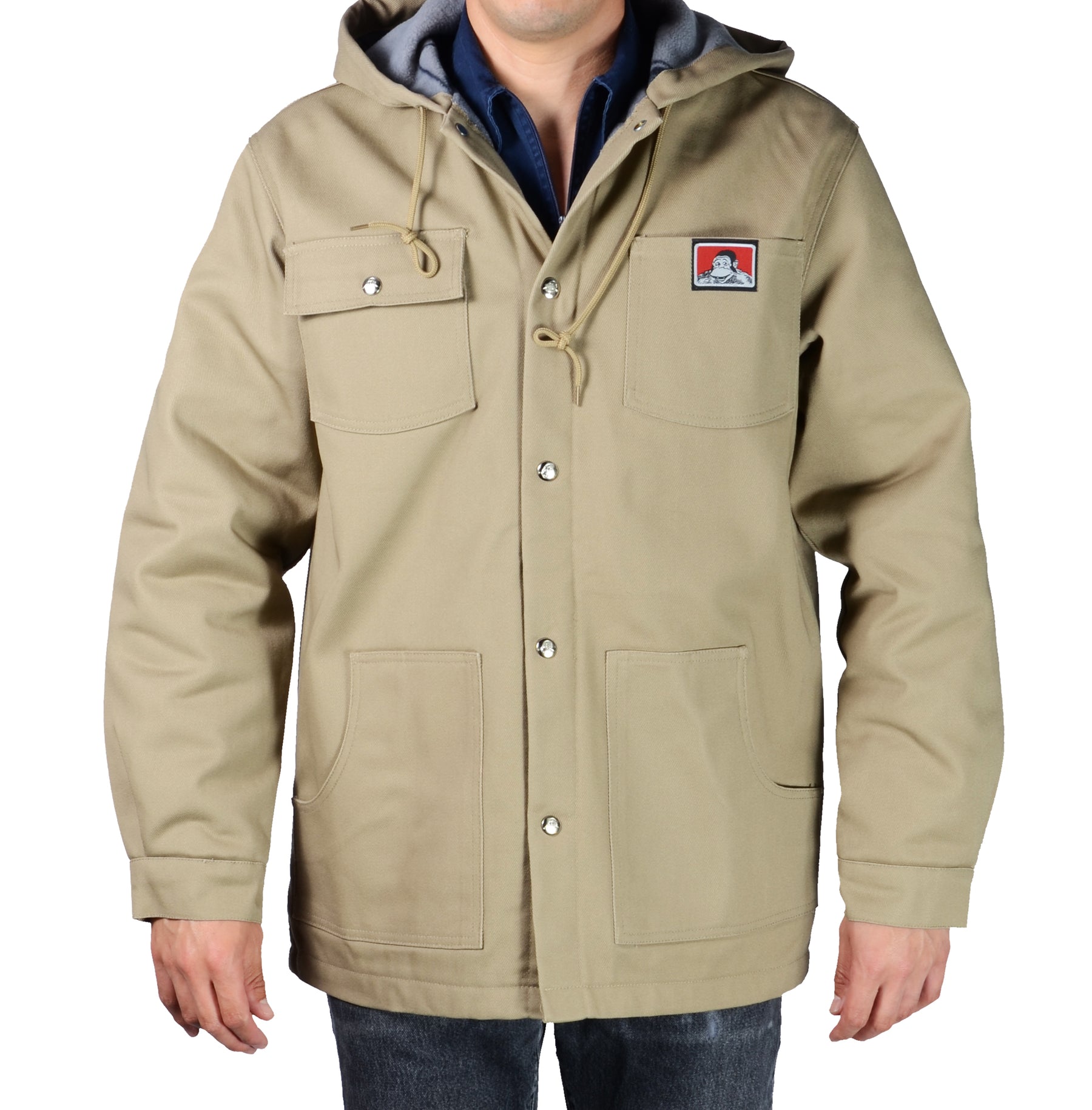 Hooded Front Snap Jacket – Khaki