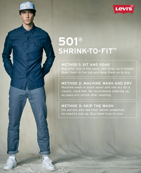 501® ORIGINAL Blue SHRINK-TO-FIT™ MEN'S JEANS 00501-0000 - Xtreme Wear