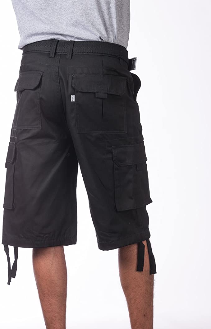 Pro Club Men's Cotton Twill Cargo Shorts with Belt - Regular and Big & Tall Sizes - Xtreme Wear