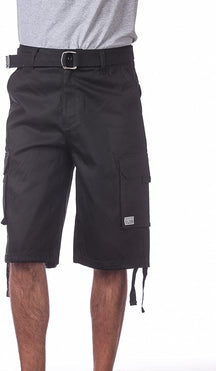 Pro Club Men's Cotton Twill Cargo Shorts with Belt - Regular and Big & Tall Sizes - Xtreme Wear