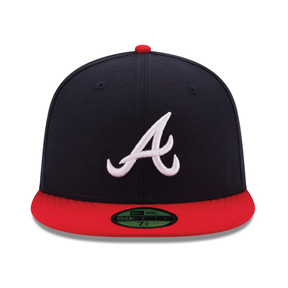 NEW ERA 59FIFTY AUTHENTIC COLLECTION ATLANTA BRAVES ON-FIELD HOME HAT - NAVY, RED - Xtreme Wear