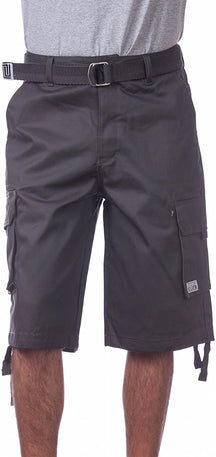 Pro Club Men's Cotton Twill Cargo Shorts with Belt - Regular and Big & Tall Sizes - Xtreme Wear