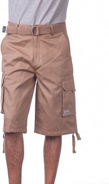 Pro Club Men's Cotton Twill Cargo Shorts with Belt - Regular and Big & Tall Sizes - Xtreme Wear